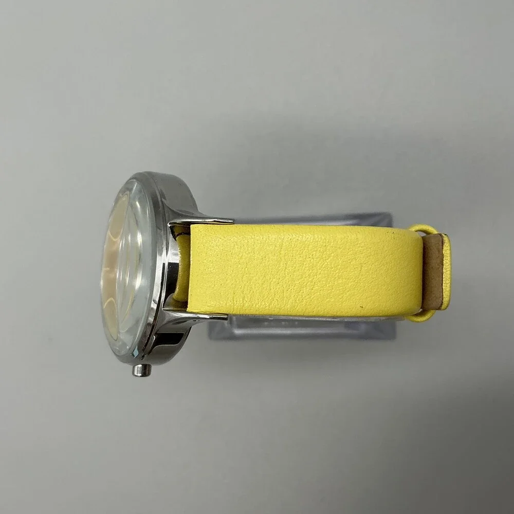 Dakota Womens Watch 36mm Yellow Sunburst Dial Leather 139900 New Battery